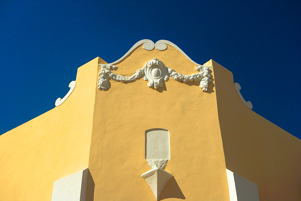Low angle view of carving on the wall