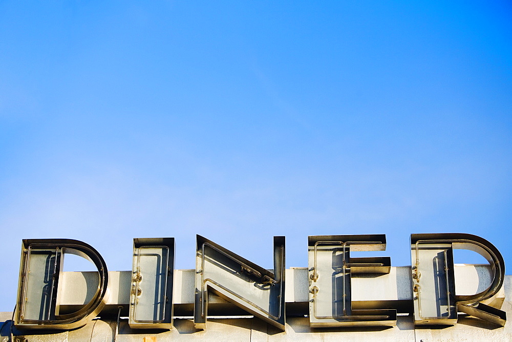 Low angle view of a commercial sign