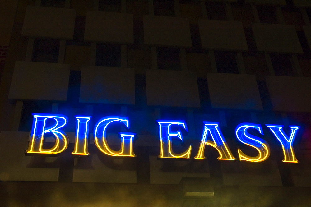 Low angle view of a neon sign, New Orleans, Louisiana, USA