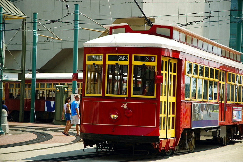 Cable car on the street, New Orleans, Louisiana, USA