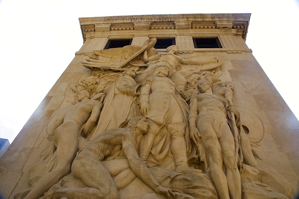 Low angle view of a sculpture, Michigan Avenue Bridge, Chicago, Illinois, USA