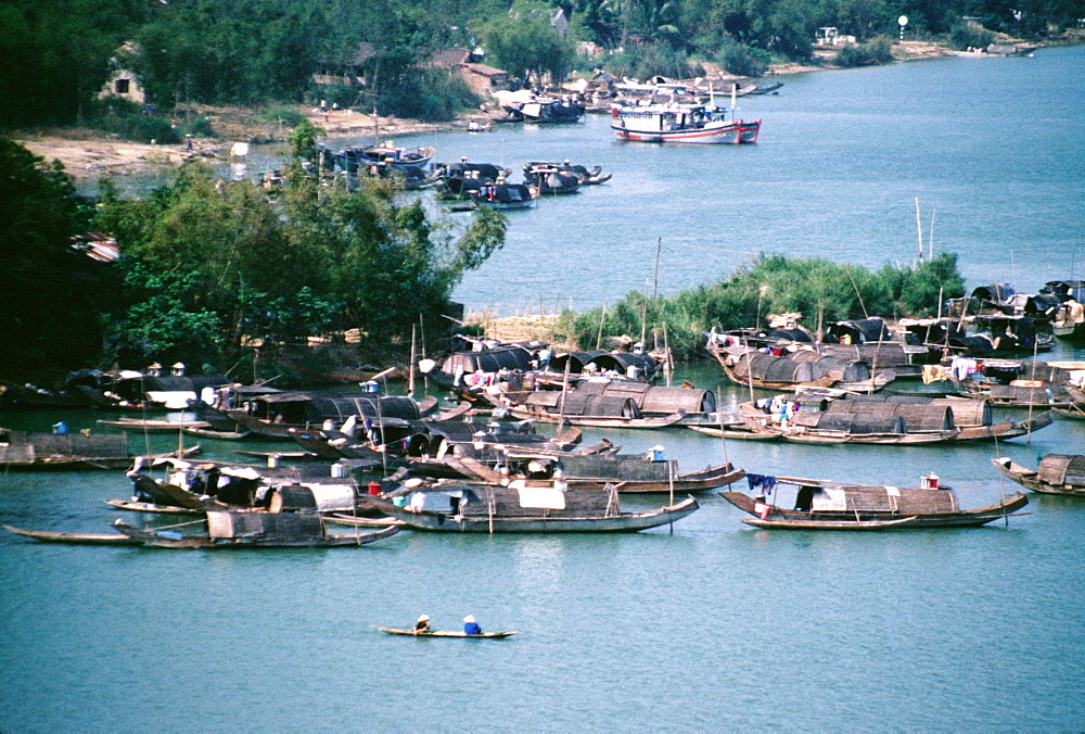 Perfume River boat community, Hue, Vietnam