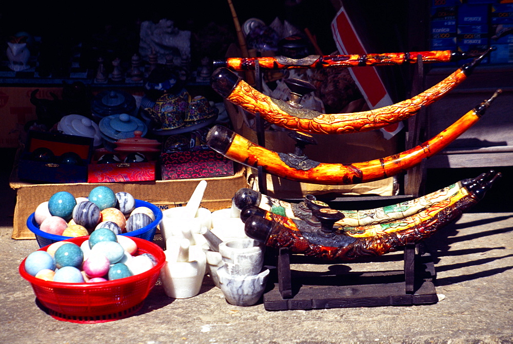 Marble items and opium pipes, Danang, Vietnam