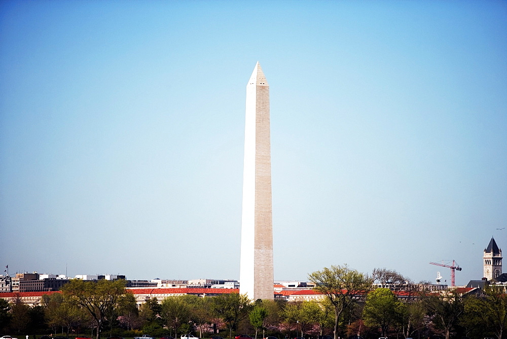 High angle view of the Washington Monument, Washington DC, USA,