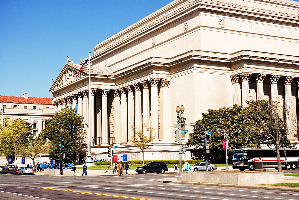 Facade of the National Archives Building, Washington DC, USA, Washington DC, USA