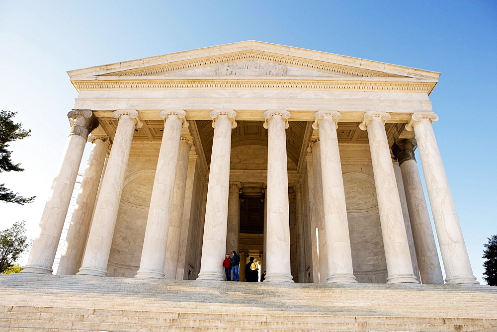 Low angle view of the Thomas Jefferson Memorial, Washington DC, USA