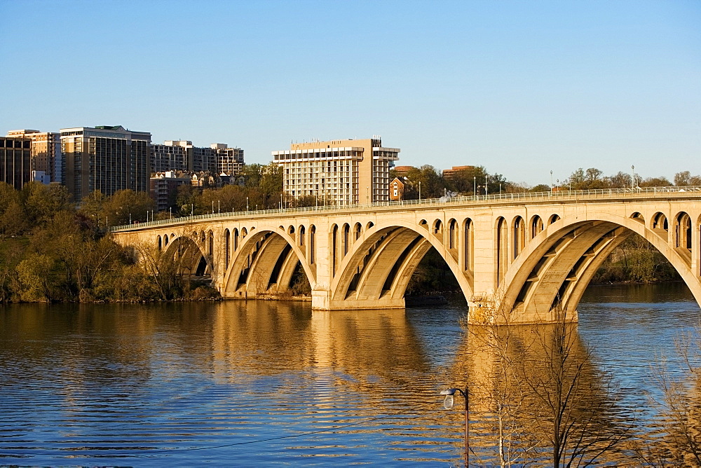 Key Bridge crossing the Potomac River, Washington DC, USA