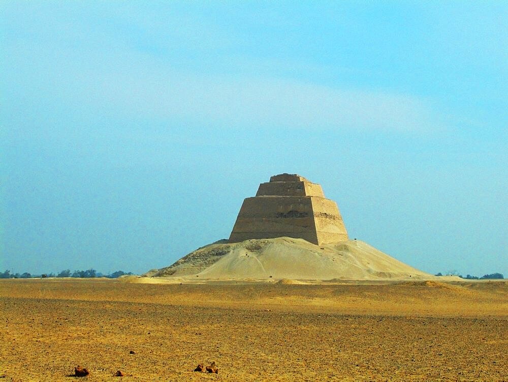 Pyramid in an arid landscape