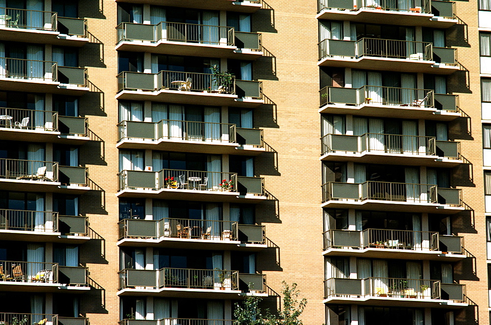 Close-up of Towers of Westchester apartments, College Park, Maryland