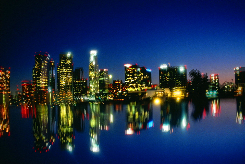 Los Angeles skylines at night, CA