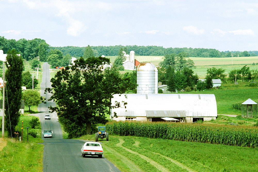 Country road and farmland in Western Maryland