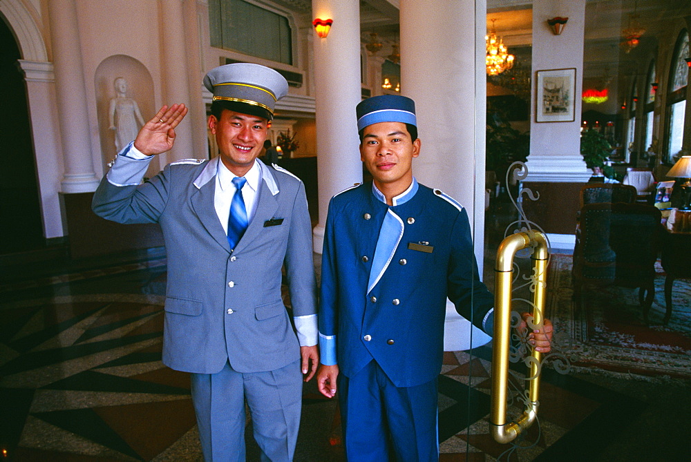 Portrait of two mid adult men smiling