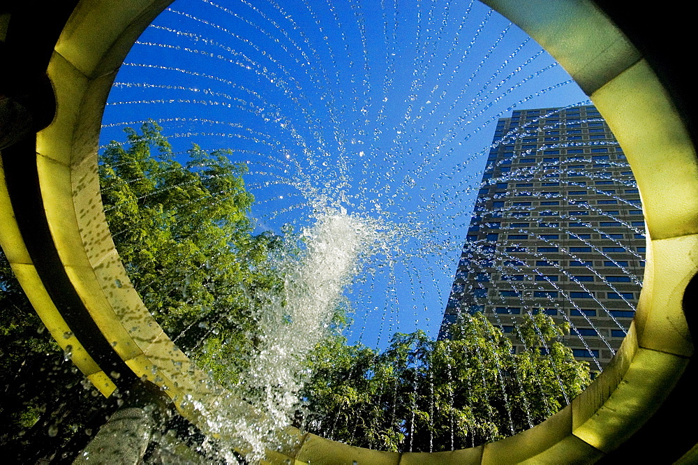 Low angle view of a fountain, Boston, Massachusetts, USA