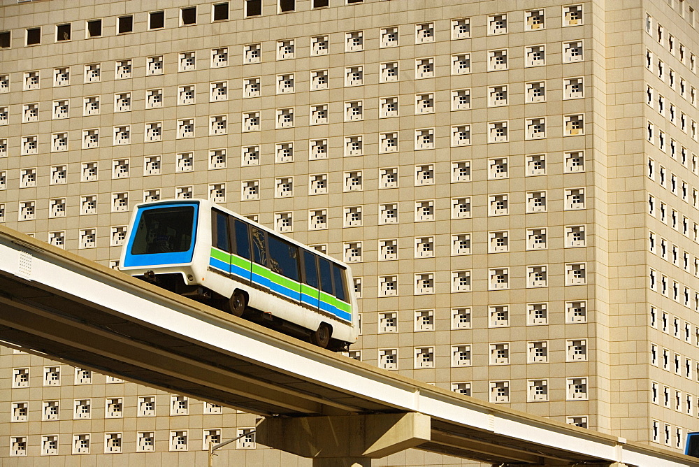 Low angle view of a bus crossing a bridge, Miami, Florida, USA