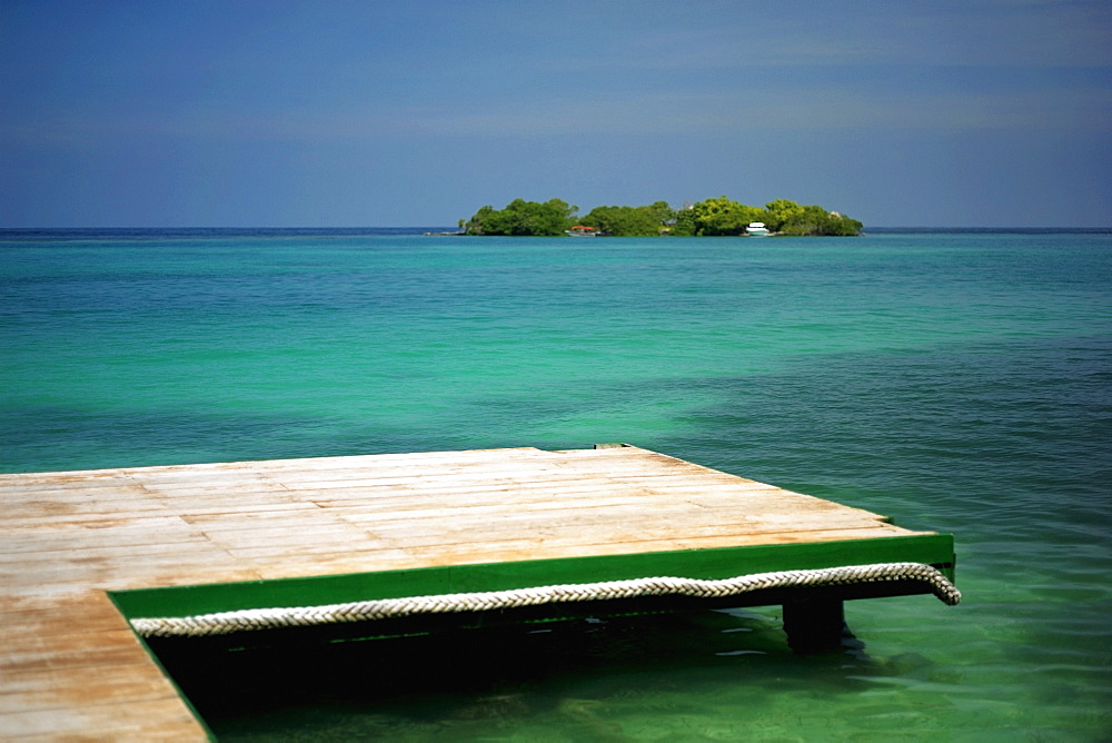 Close-up of a pier extending into the sea