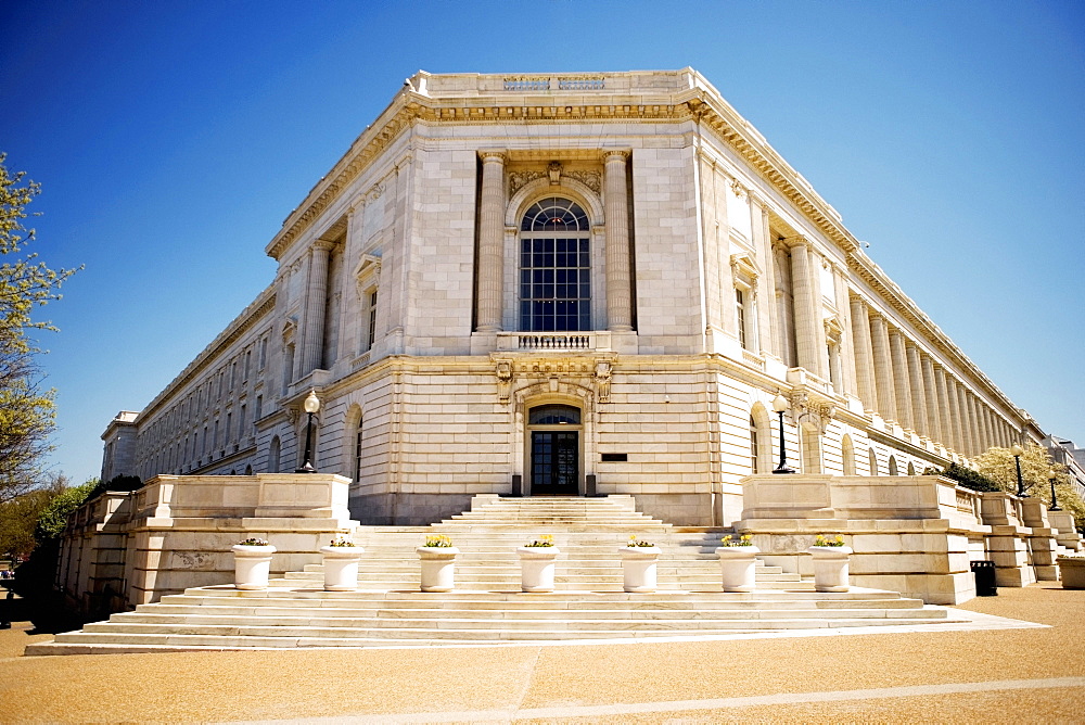 Low angle view of the Russell Senate Office Building, Washington DC, USA