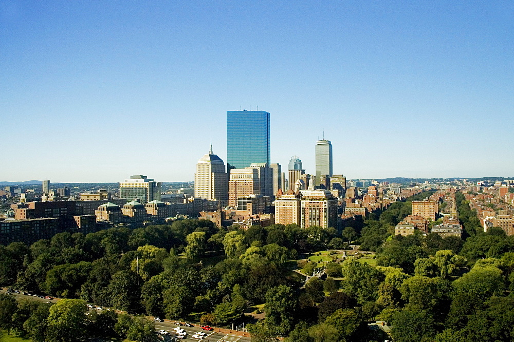 High angle view of buildings in a city, Boston, Massachusetts, USA