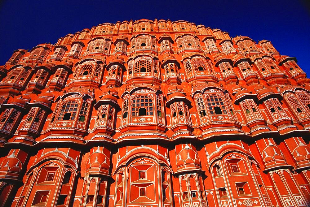 Low angle view of a palace, Palace of the Winds, Jaipur, Rajasthan, India