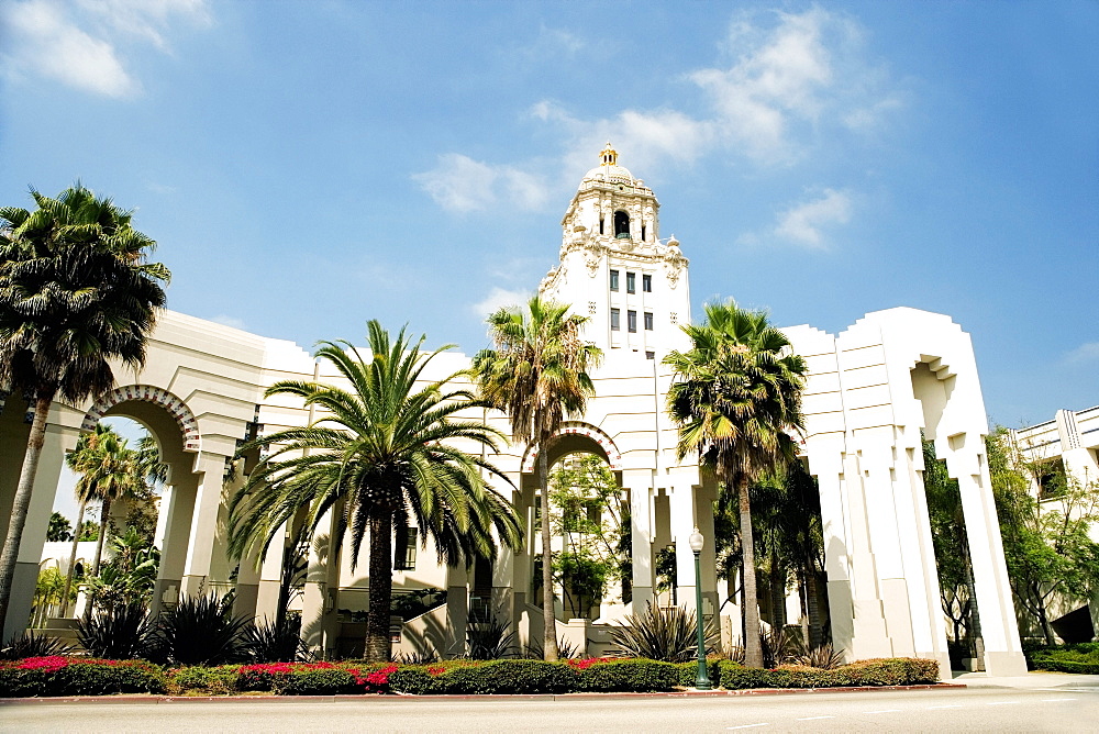 Low angle view of a building, Beverly Hills City Hall, Los Angeles, California, USA