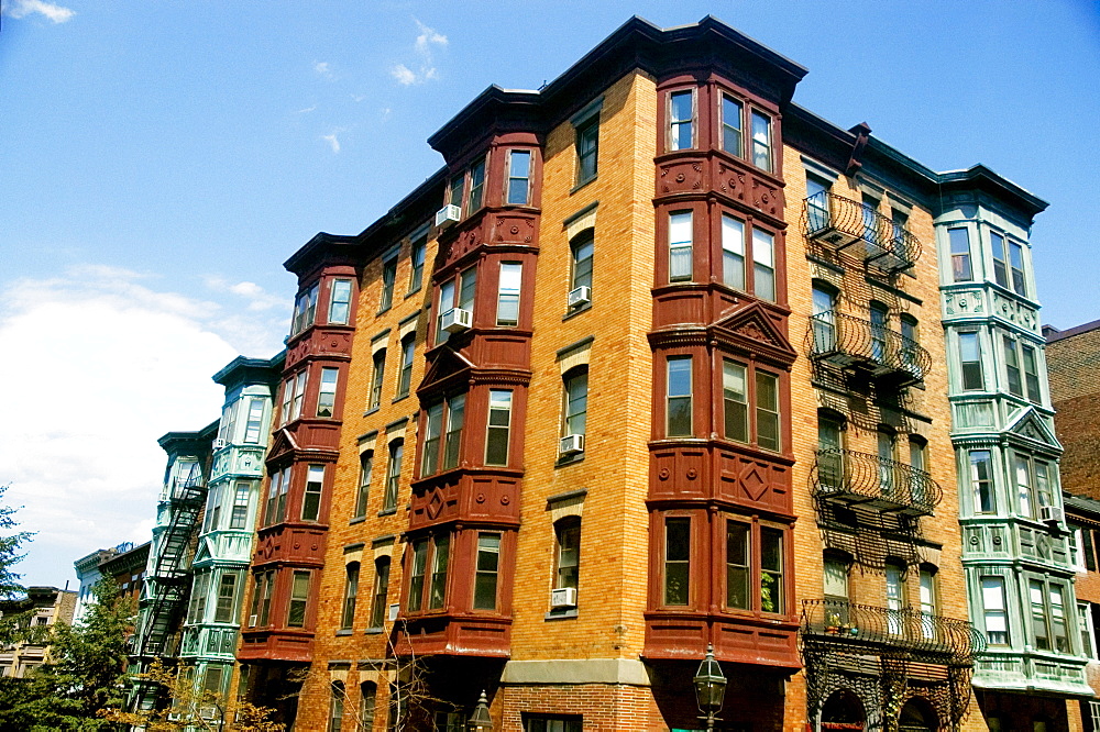 Low angle view of buildings in a city, Boston, Massachusetts, USA