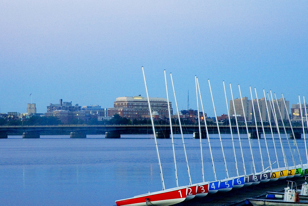 Bridge over a river, Harvard Bridge, Charles River, Boston, Massachusetts, USA