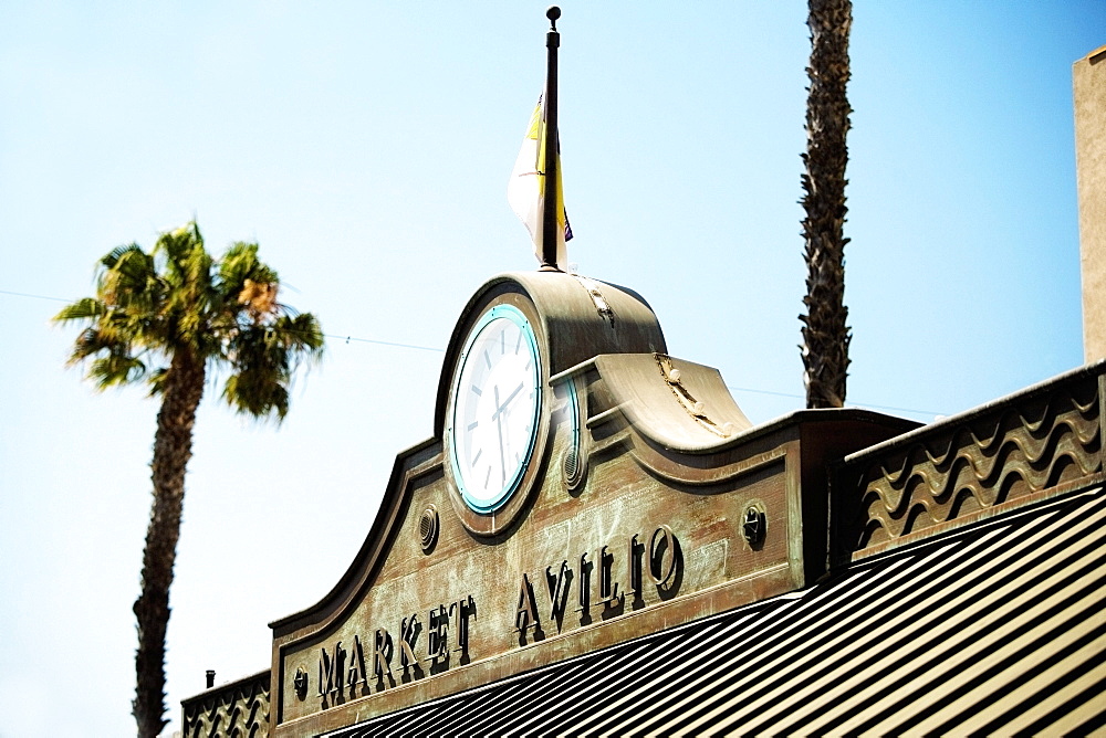 Low angle view of the masthead of the Market Pavilion, California, USA