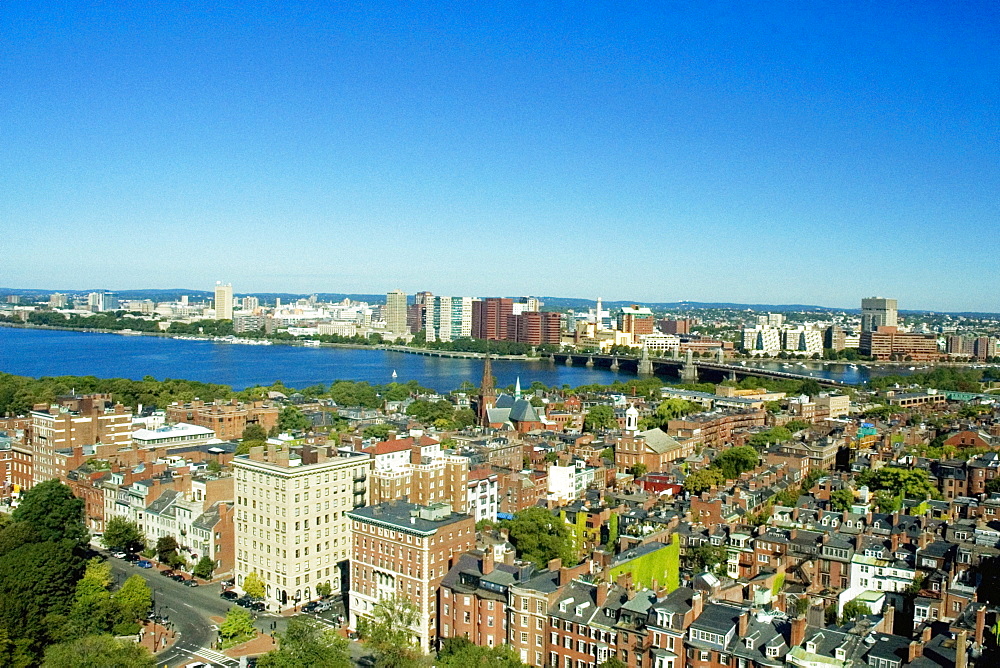 High angle view of a buildings in a city, Boston, Massachusetts, USA