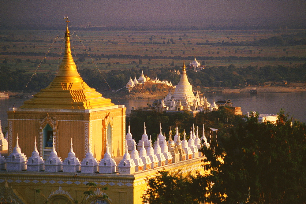 High angle view of a pagoda, Sagaing, Myanmar