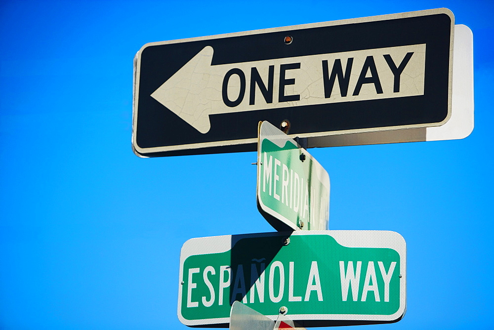 Close-up of a directional sign