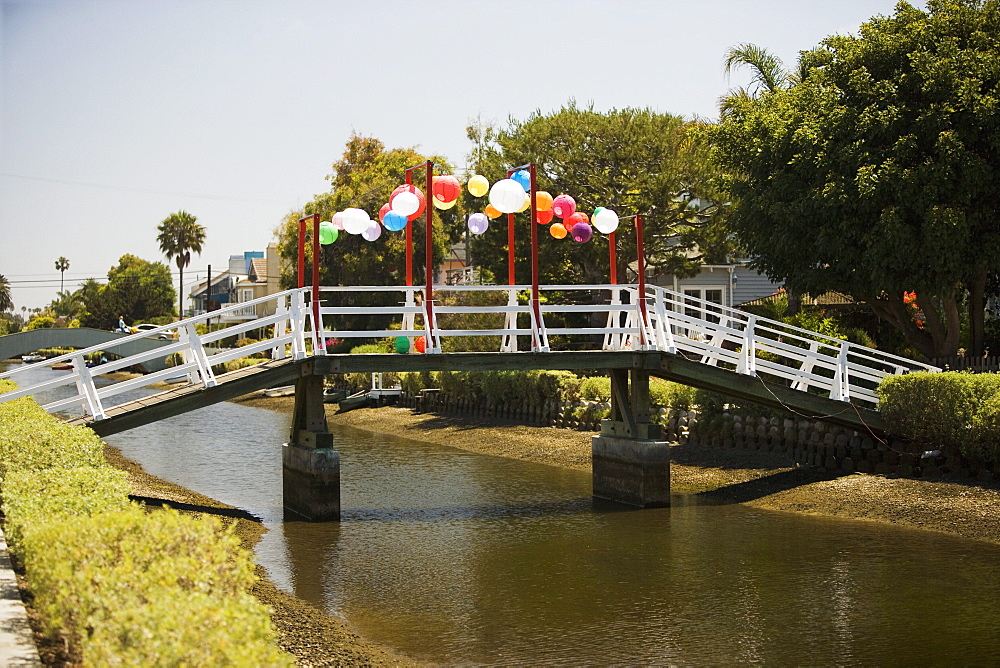 Bridge over a canal, Venice, Los Angeles, California, USA