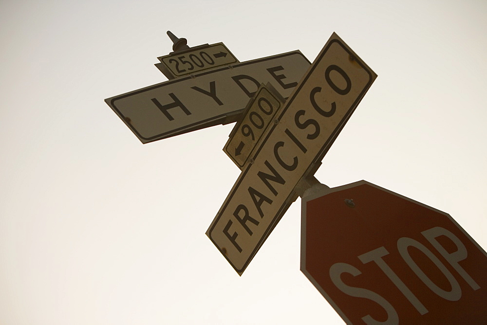 Low angle view of a stop sign