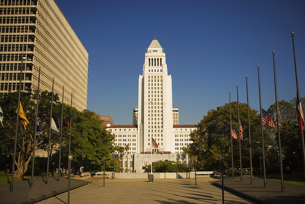 Facade of a building, City Hall, Los Angeles, California, USA