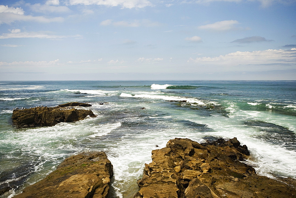 High angle view of reefs, La Jolla Reefs, San Diego, California, USA