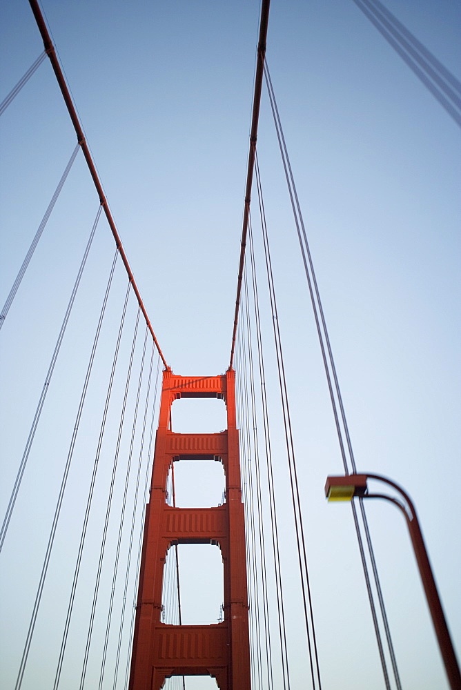 Low angle view of a bridge, Golden Gate Bridge, San Francisco, California, USA