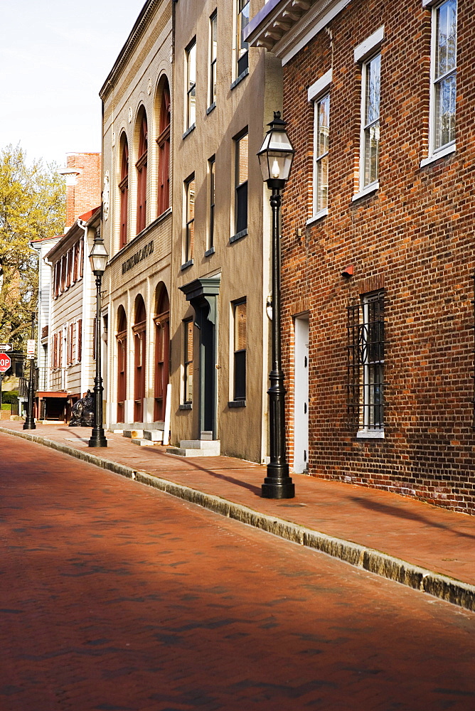 Street in front of buildings, Annapolis, Maryland, USA