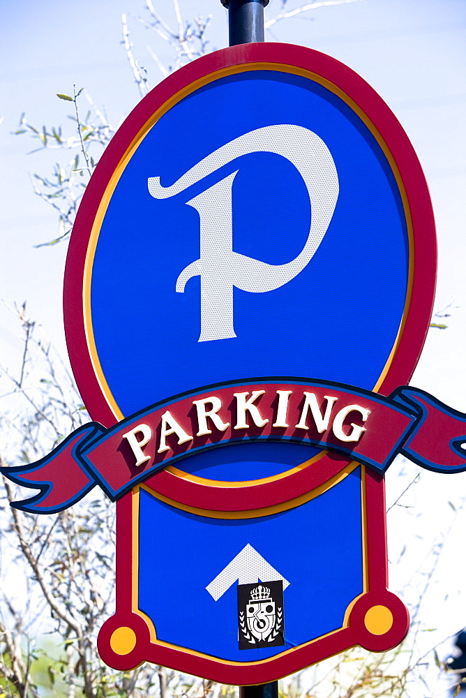 Close-up of a parking sign, Ybor City, Tampa, Florida, USA