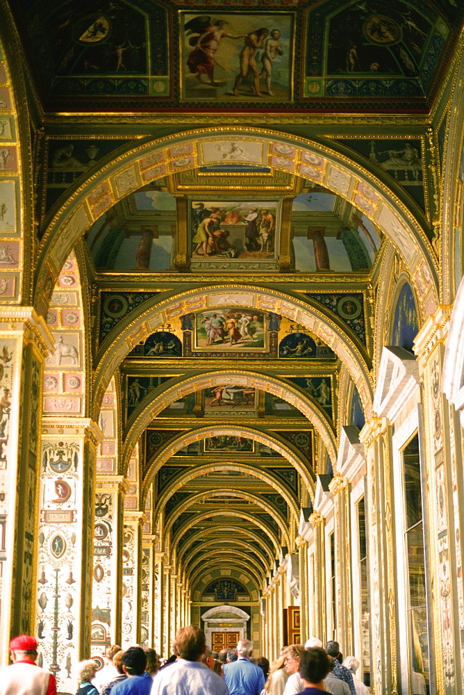 Tourists in the corridor of a museum, Winter Palace, Hermitage Museum, St. Petersburg, Russia