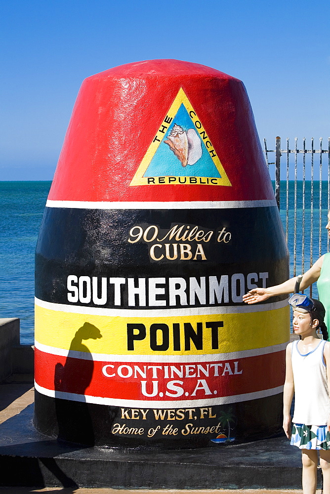 Structure marking the southernmost point of United States, Key West, Florida, USA