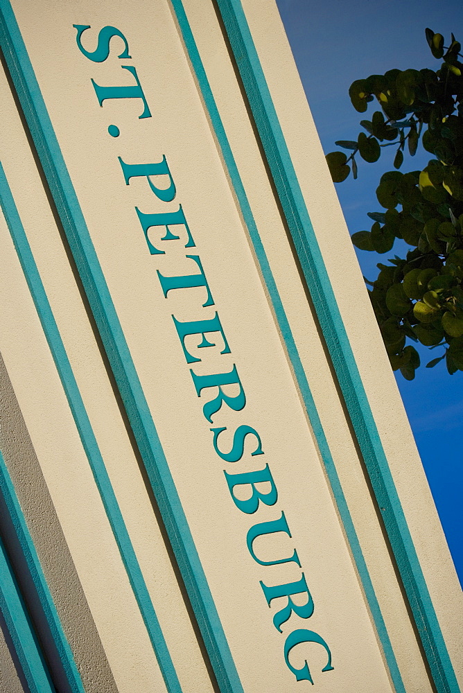 Text written on a tower, St. Petersburg, Florida, USA