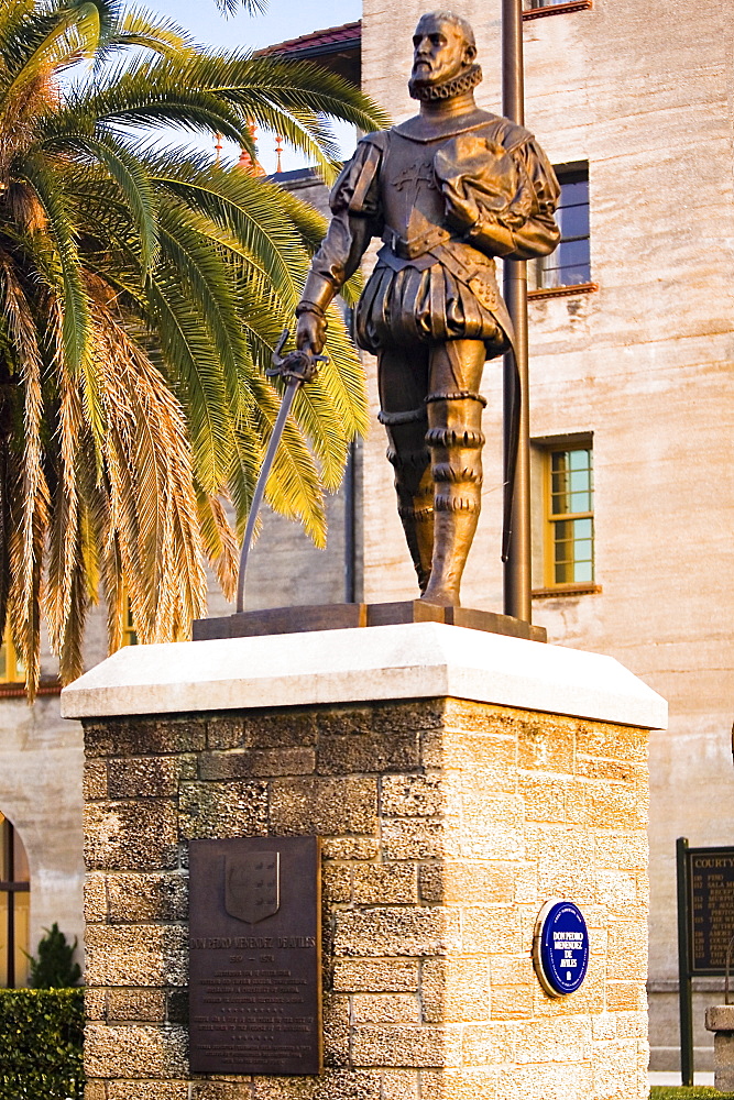 Low angle view of a statue, Don Pedro Menendez De Aviles, St. Augustine, Florida, USA