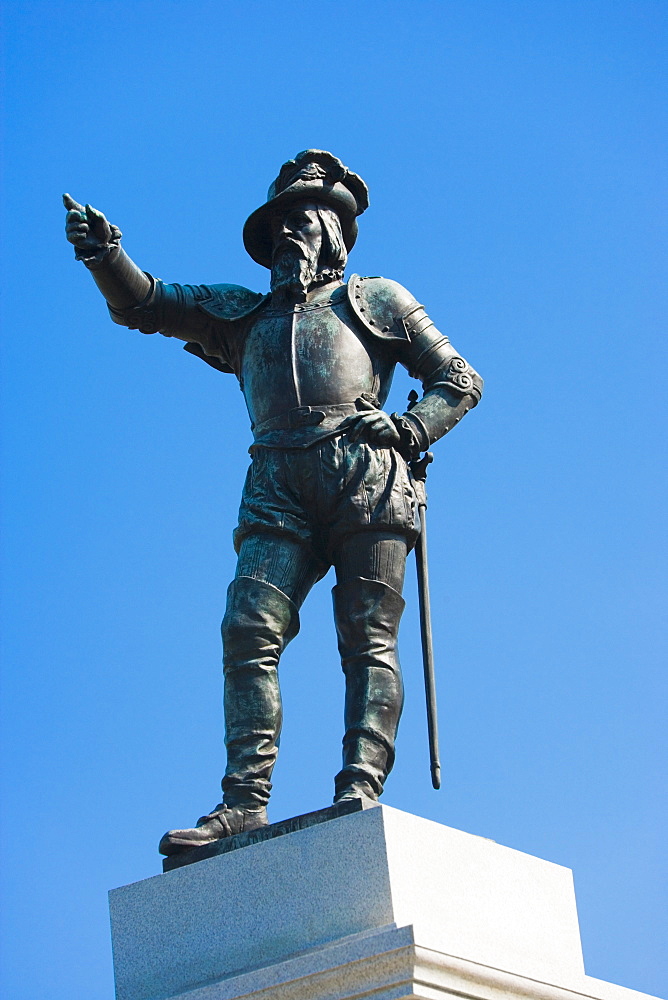 Low angle view of a statue, Statue of Ponce De Leon, St. Augustine, Florida, USA