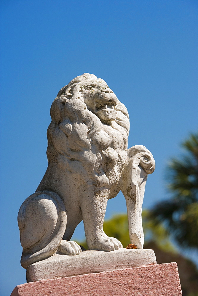 Low angle view of the statue of a lion, St. Augustine, Florida, USA