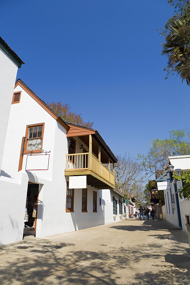 Buildings along a street, St. George Street, St. Augustine, Florida, USA