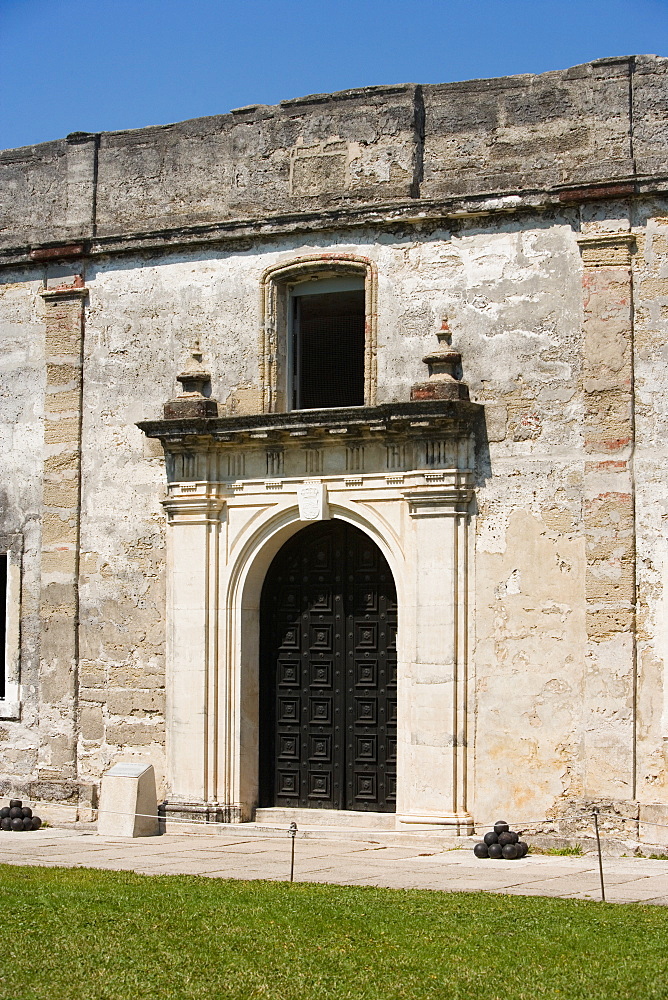 Facade of a castle, Castillo De San Marcos National Monument, St Augustine, Florida, USA