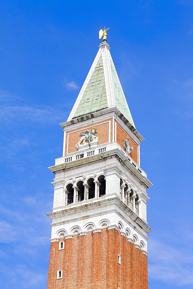 Low angle view of a bell tower, St. Mark's Square, Venice, Italy