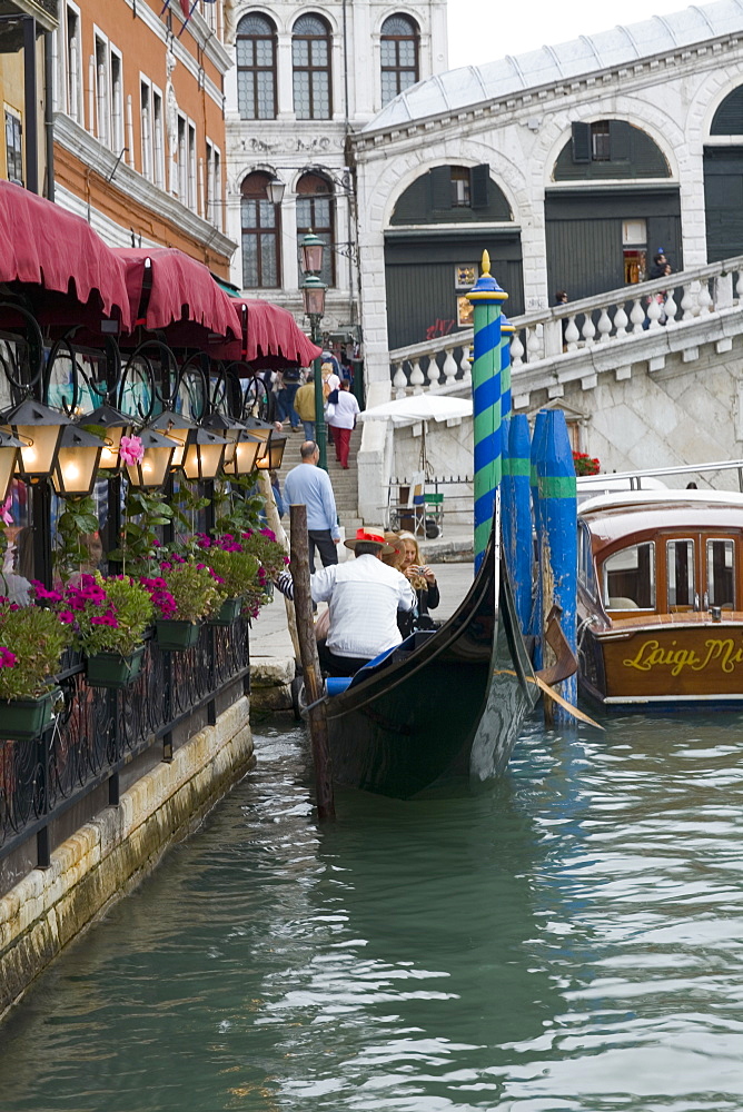 Restaurant at the waterfront, Grand Canal, Venice, Italy