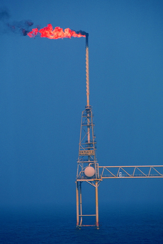 Low angle view of an oil rig, Norway