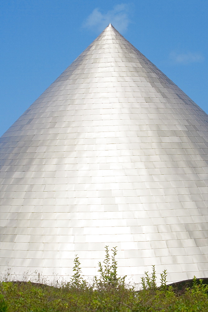 Low angle view of a cone shaped observatory, Imiloa Astronomy Center Of Hawaii, Hilo, Hawaii Islands, USA