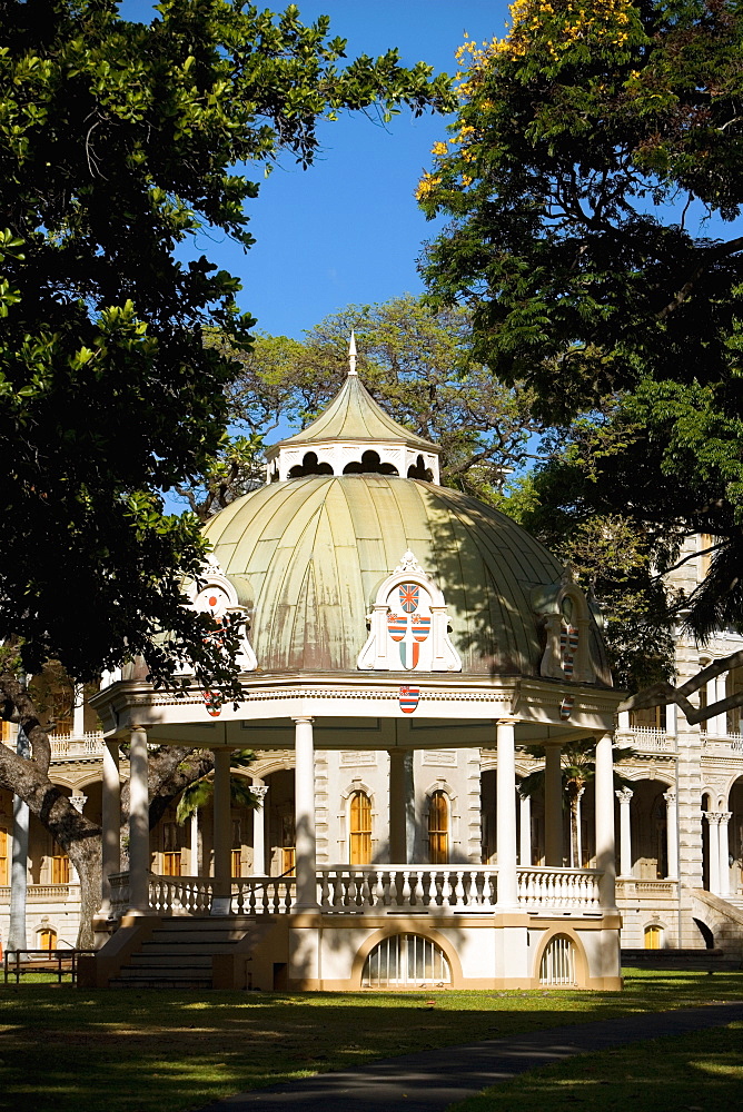 Building in a park, Coronation Pavilion, Iolani Palace, Honolulu, Oahu, Hawaii Islands, USA