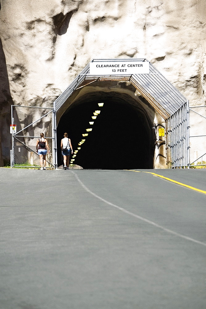 Road passing through a tunnel, Diamond Head, Waikiki Beach, Honolulu, Oahu, Hawaii Islands, USA